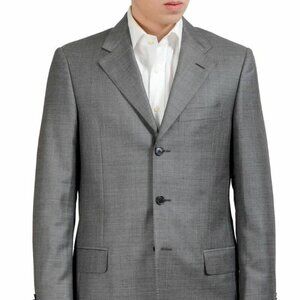 Salvatore Ferragamo Men's 100% Wool Gray Three Button Blazer US 48S IT 58S